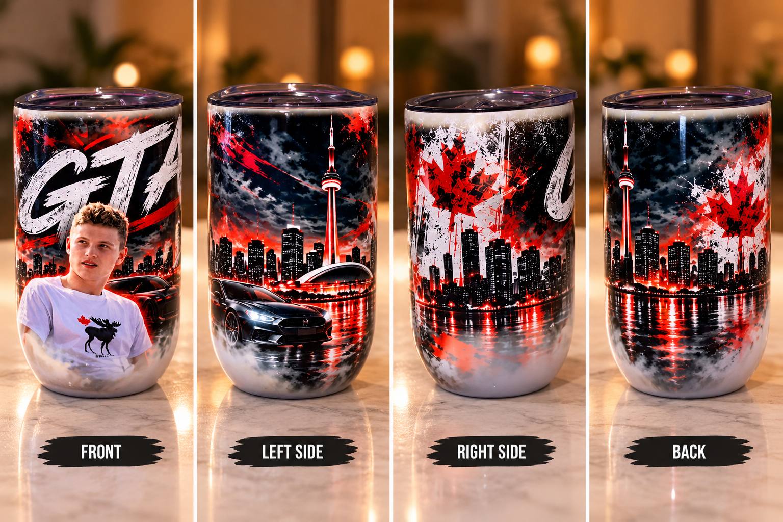 Personalized GTA Skyline Stainless Steel Travel Tumbler (12 oz)